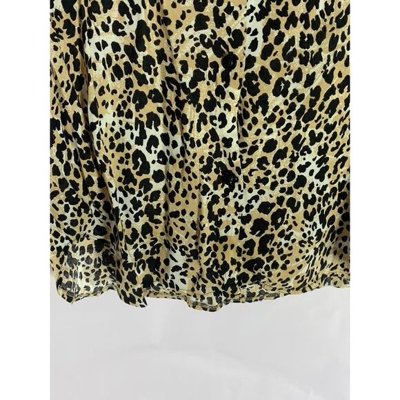 CHELSEA GIRL Women's Tan/Black Animal Print Button-Up Long Sleeve Top SZ 12 - Picture 6 of 9